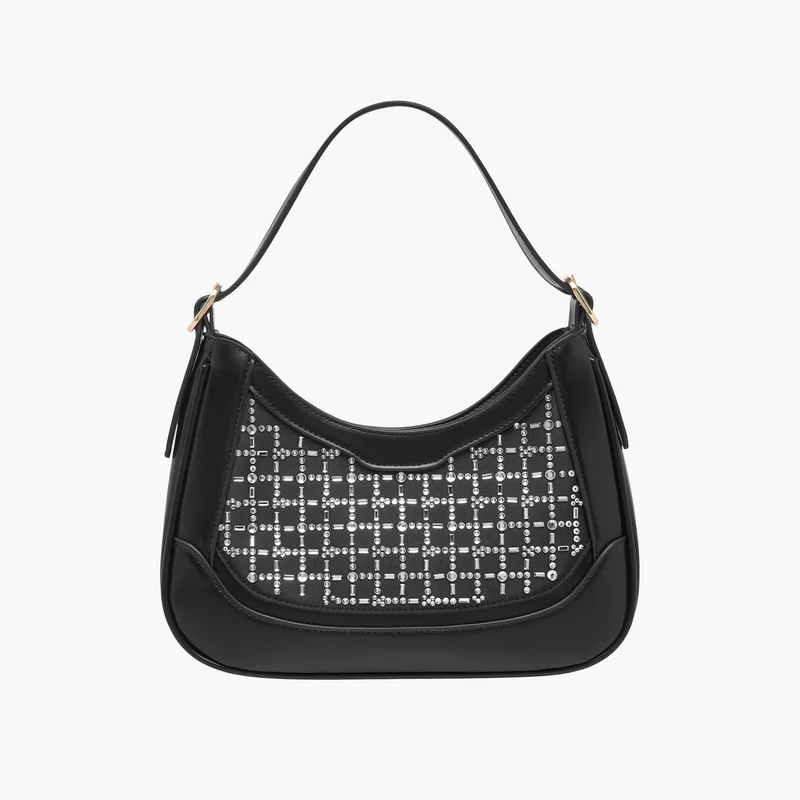 Sasha Embellished Black Shoulder Bag for Women